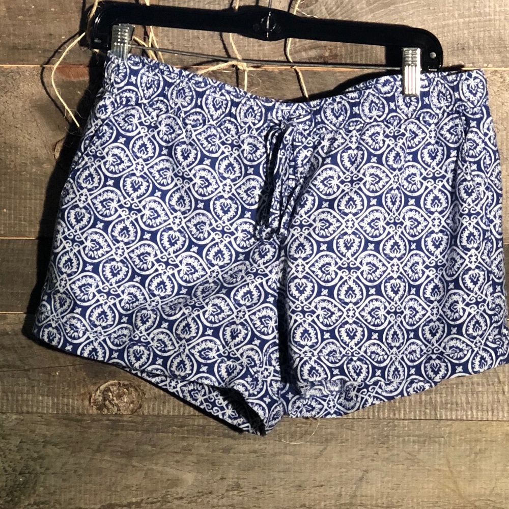 VINEYARD VINES blue & white linen drawstring short